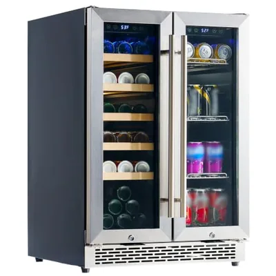 Beverage Refrigerator, 24-Inch Dual Zone Fridge Cooler