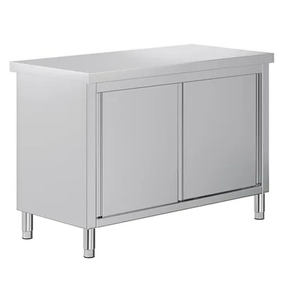 48-Inch Stainless Steel Work Table with Cabinet