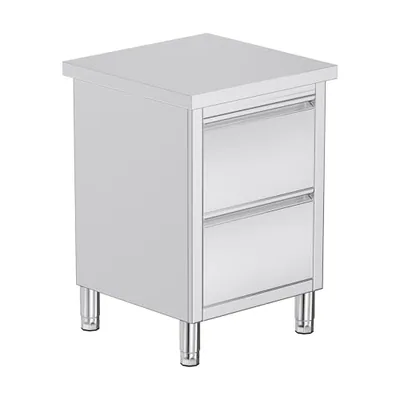 24x24 Inch Stainless Steel Double-Drawer Cabinet