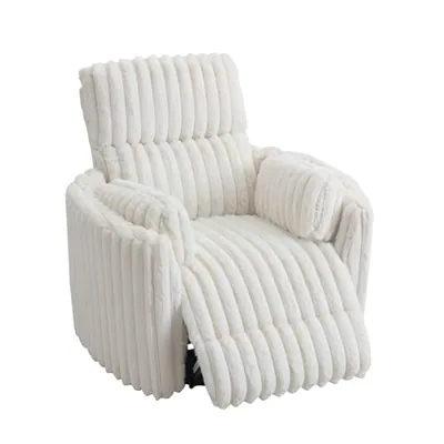 Power Recliner Nursery Chair, Rocking, Corduroy White