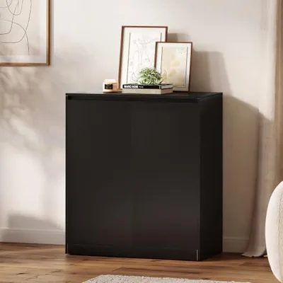 DIY Modular Storage Cabinet, 2-Door Freestanding Base Cabinet, Black