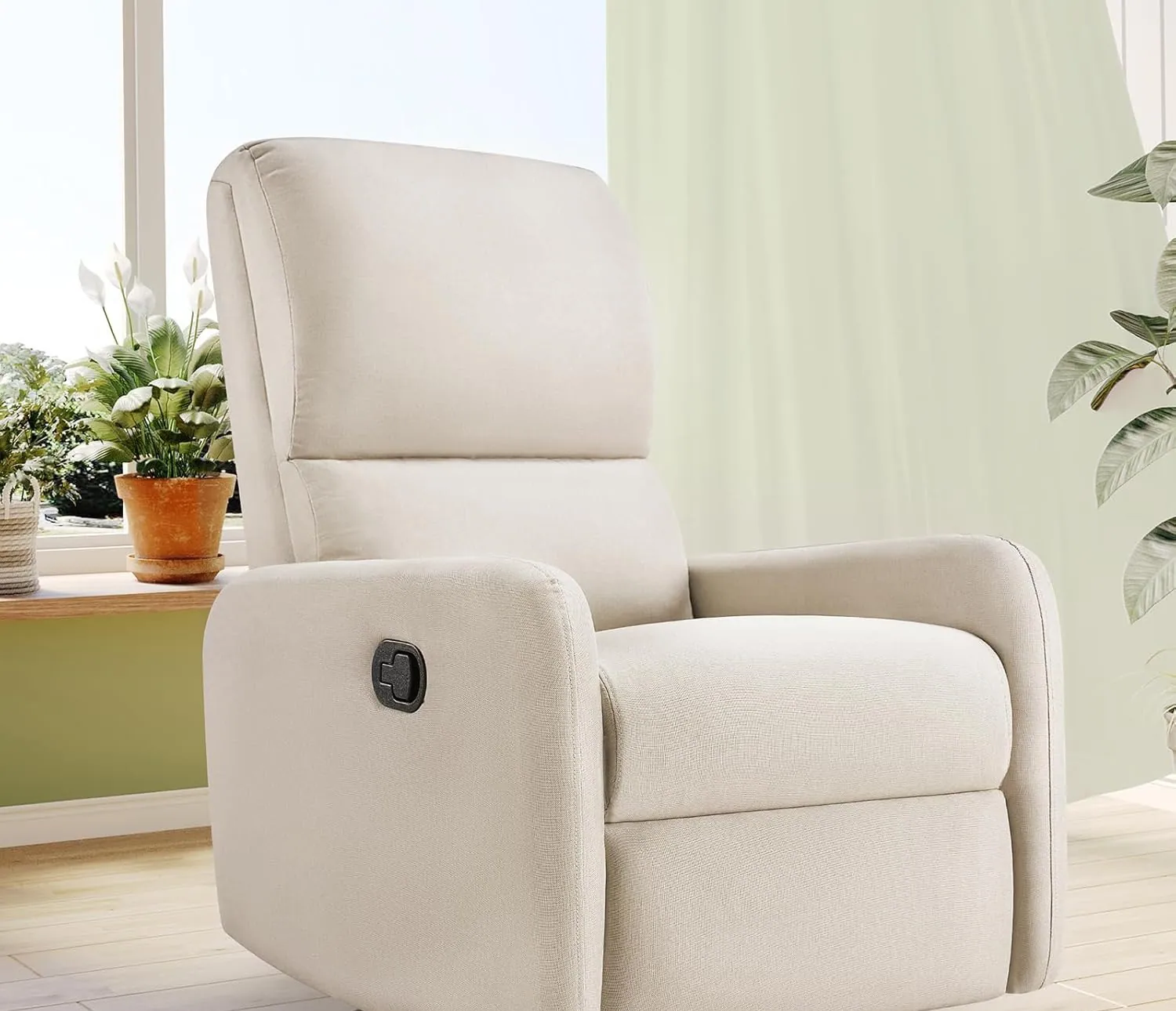 A nursery rocker: the piece that taught us to sit on every sample for an hour.