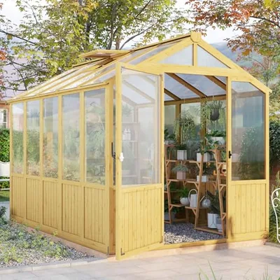 6 x 8-Ft Wooden Greenhouse