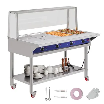 4-Pan 96QT Commercial Food Warmer with Independent Temp Control