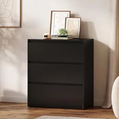 DIY Modular Storage Cabinet, 3-Drawer Freestanding Storage Unit, Black