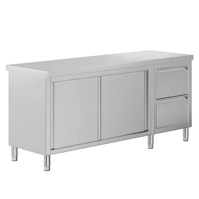 72-Inch Stainless Steel Prep Table with Cabinet
